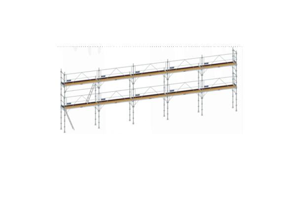Lot échafaudage fixe acier transformable F3000 garde-corps 96m² Duari