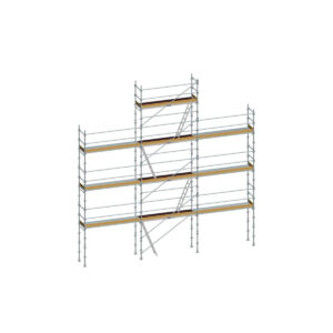 Lot échafaudage fixe acier transformable F3000 garde-corps 96m² Duari