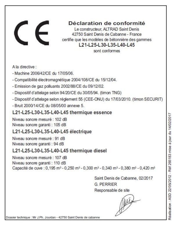 Bétonnière thermique Pro 400 - 380 l - 105x191x155 cm - 325 kg – Image 2